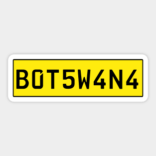 Botswana car license plate Sticker